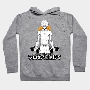 Disciplined Warrior: Anime-Inspired Workout Art - Man Hoodie